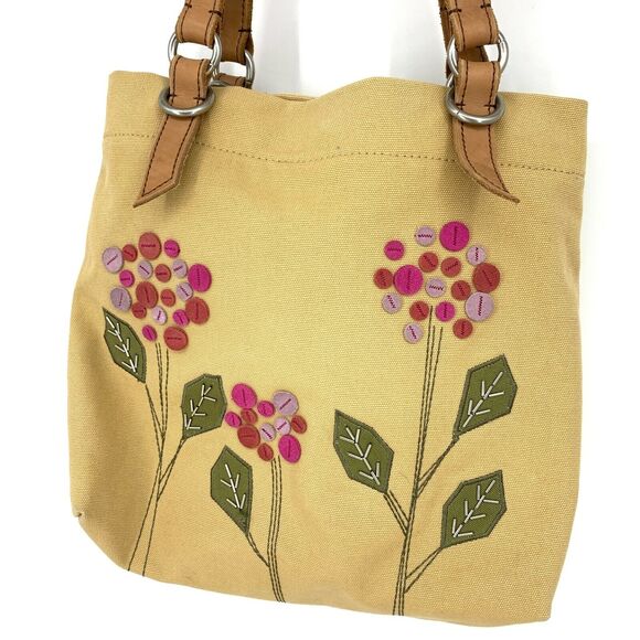 Fossil Jesse Floral Canvas Large Tote Bag Purse - Picture 12 of 12